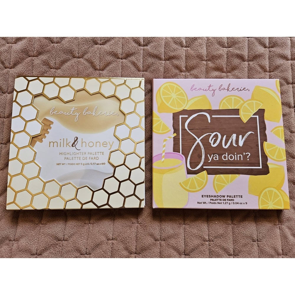 NIB Beauty Bakerie 2 Eyeshadow Palettes: "Milk & Honey" and "Sour ya doin'?"